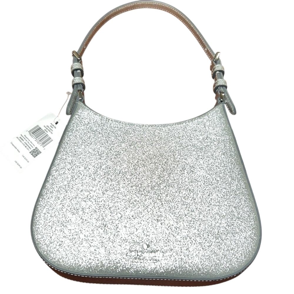 Silver Glitter Shoulder Bag - Women's Sparkle Hobo